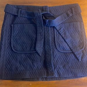 rag & bone women’s button-front patch pocket tie-up waist cotton mini skirt